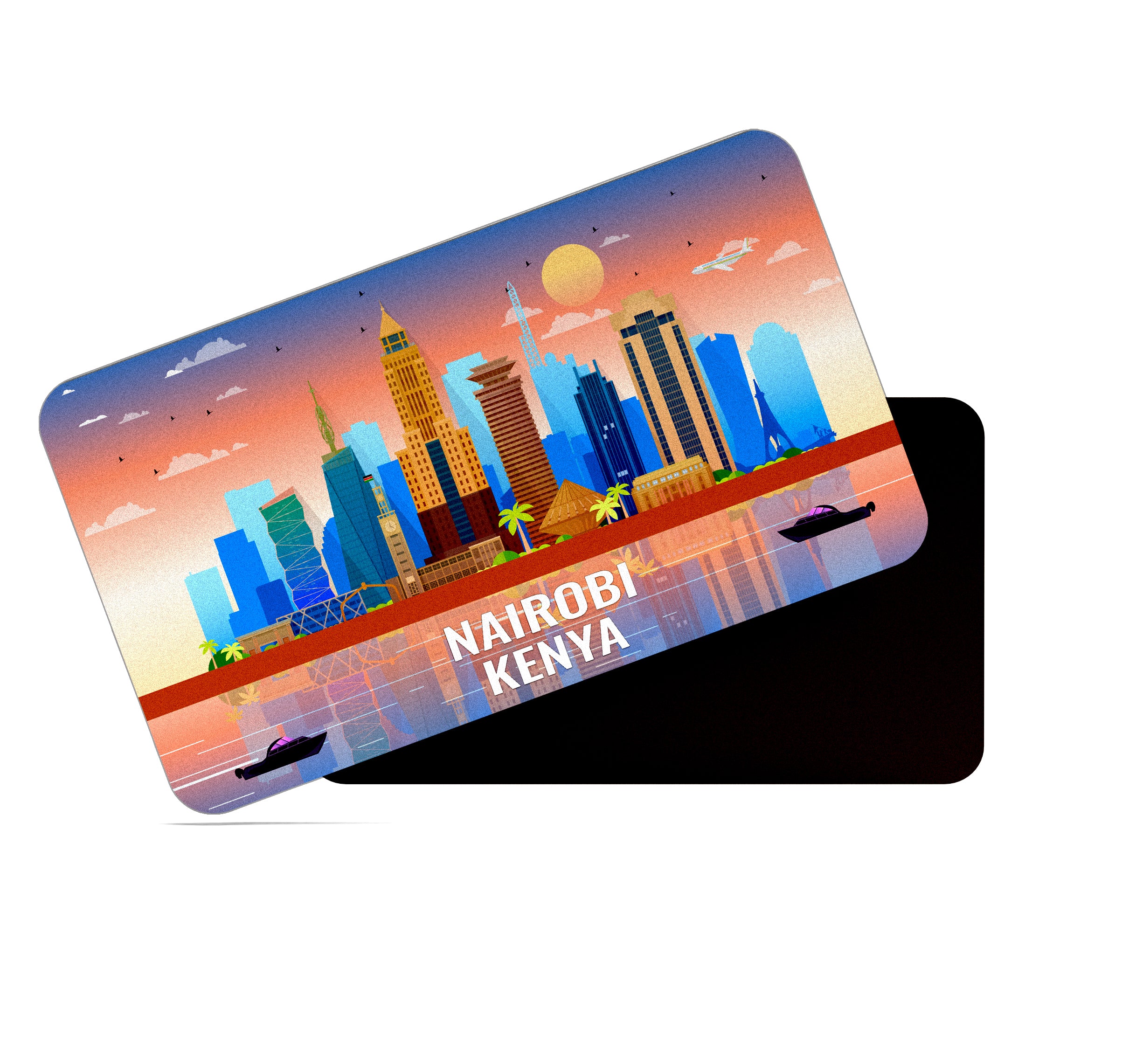 dhcrafts Rectangular Fridge Magnet Multicolor Kenya Nairobi Design Pack of 1 (8.6cm x 5.4cm)